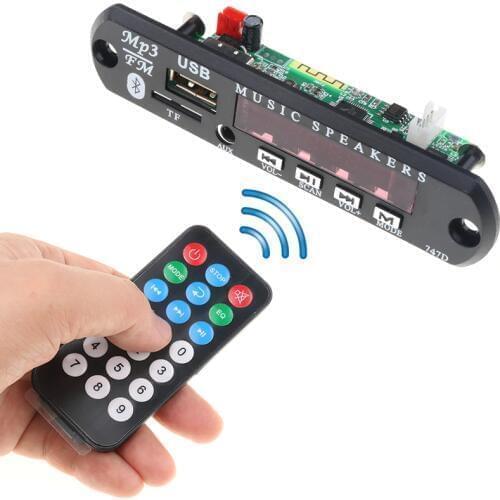 Newest Arrival Wireless Bluetooth 12V MP3 WMA Decoder PCBA Board Audio Module USB TF remote control Radio
