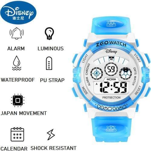 Disney Original Kids Children Boy Girl Digital Multi-function Sports Wrist watch Stop Watch Luminous Waterproof Student Gift New