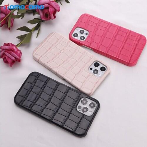 Black Crocodile Texture Leather Phone Cover For iphone 11 12 Pro Max Mini 7 8 Plus X XR XS Luxury Shockproof Back Case Coque