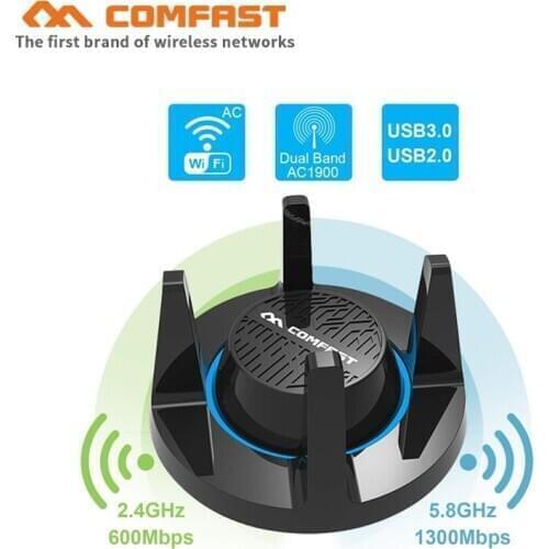 Comfast CF-958AC 2.4Ghz+5.8Ghz High Power PA Wifi Adapter 1900Mbps Gigabit E-Sports Network Card USB 3.0 PC Lan Dongle Receiver