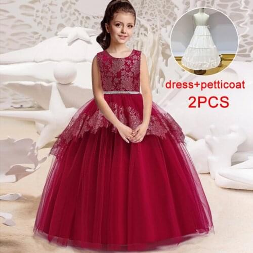 2021 Summer Teenager Pageant Evening Party Dress For Kids Girl Children Clothing Princess Dress Elegant Girls Dress 10 12 Years