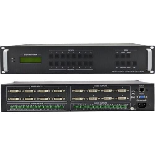 DVI matrix 8X8 DVI swither splitter 8 in 8 out DVI Matrix Swither Splitter with audio&RS232 IR Control