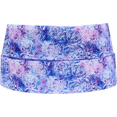 FLRA ElasticFLORA ribbons Wholesale purple tiny flower fold over elastic for foe hair ties