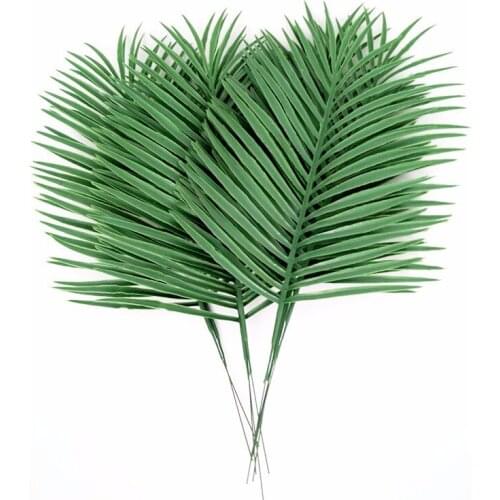 Artificial plant palm leaf 10pcs green grass for home wedding decoration accessories plastic artificial flowers props
