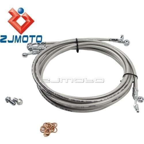 ABS Motorcycle Brake Line Kit 10"-12" Handlebar Clutch Cable For Harley Touring Road King Fat Bob Electra Street Glide 2014-2017