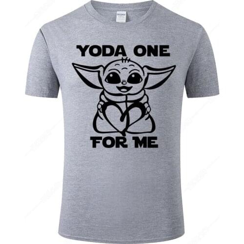 2021 New Summer Cotton Tee Baby Yoda Printed T Shirt Men Women Short Sleeve T-shirt Male Fashion Cool Streetwear Clothing J13