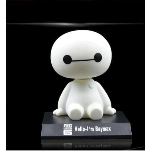 2021 NEW Big Hero 6 Baymax Toy Model Dolls PVC 12cm Lovely Cute Automobile Head Shaking Action Figure GIFT