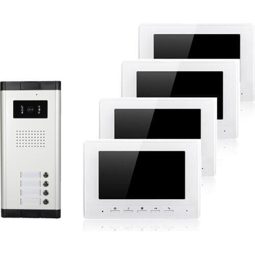XINSILU New arrival wired video door phone 4 families apartments type infrared night vision and rainproof