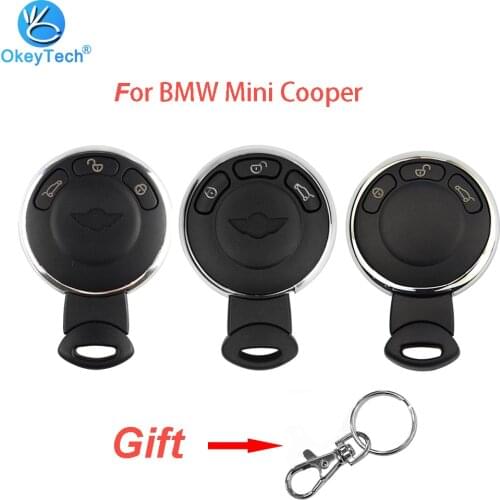OkeyTech 3 Button Smart Remote Car Key Fob Shell For BMW Mini Cooper R56 Remote Keyless Entry Auto Car Key Case With Blade