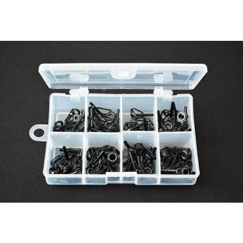 Wholesale 20boxes/lot 1600pcs 80pcs Mixed Size Rod Repair Kit Fishing Rod Guides Ring with Box 1.8*6#, 2.2*6#, 1.8*8#,2.6*8