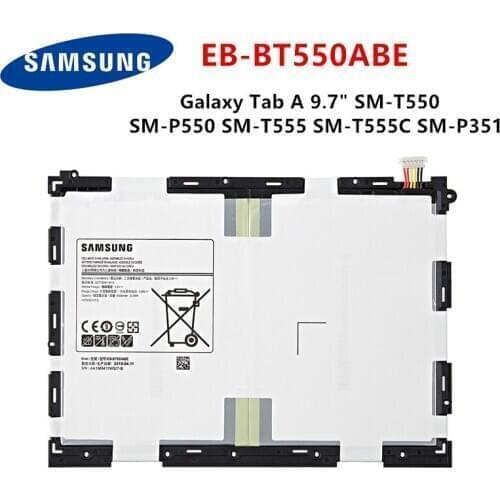 SAMSUNG Orginal Tablet EB-BT550ABE 6000mAh Battery For Samsung Galaxy Tab A 9.7" SM-T550 SM-P550 SM-T555 SM-T555C SM-P351