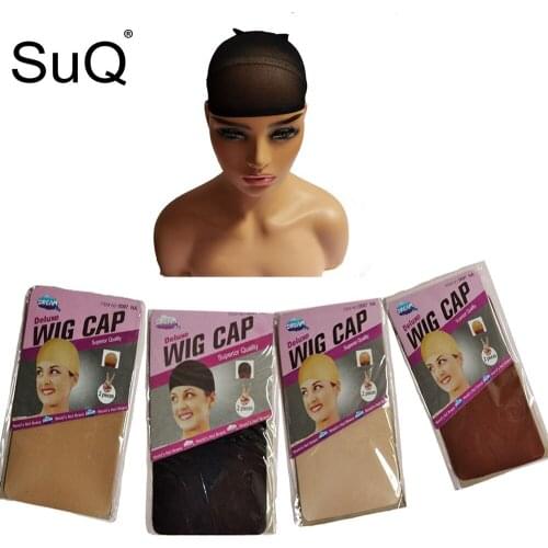 Wig Hairne 2Pcs High Quality Wig Cap Brown Stocking To Christmas Cosplay Wig Caps Stocking Elastic Liner Mesh For Making Wigs