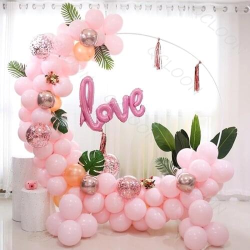 Macaron pink Round Garland Stand Holder Wreath Hoop Balloon Ring Arch Wedding Birthday Party Baby Shower Decoration