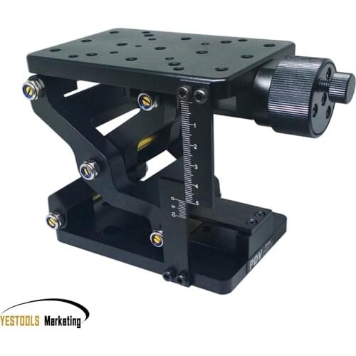PT-SD408S 60mm travel Manual Lab Jack z axis Optical Lift Manual Optical Sliding lifting platform Table with ruler