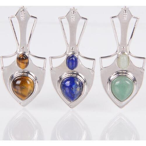 Reiki Chakra Natural Gem Stone Pink Crystal Quartz Shovel Necklaces & Pendants for Men Women Opal Healing Jewellery D173A