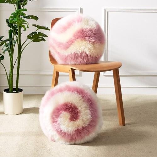 Wool Pillow Sofa Cushion with Core Office Siesta Pillow Plush Cushion Maiden Heart Pink
