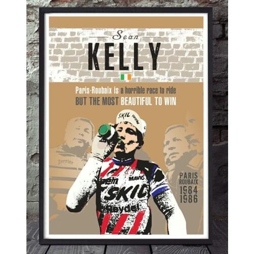 Sean Kelly paris roubaix cycling Specially created Silk Poster Wall Sticker Decoration Gift