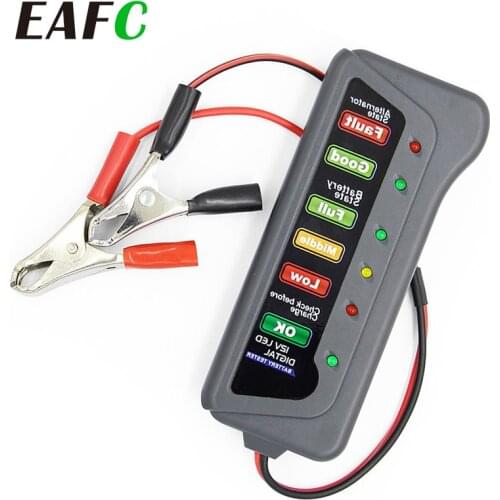 Mini 12V Car Battery Tester Digital Alternator Tester 6 LED Lights Display Car Diagnostic Tool Auto Battery Tester For Car
