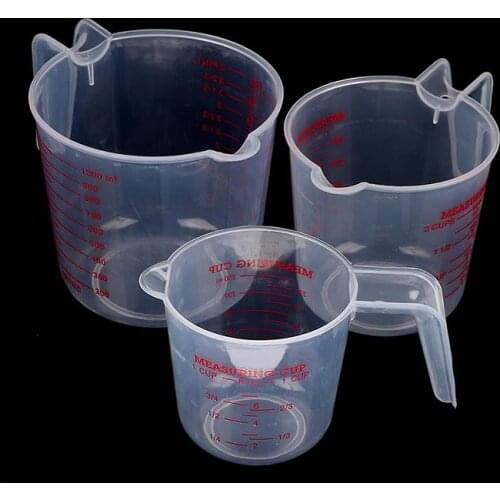 1PCS 250/500/1000ML Cup Plastic Clear Measuring Cup Jug Pour Spout Surface Kitchen Tool Supplies