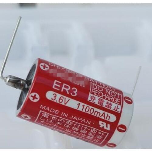 10pc ER3 ER3S 1/2AA 3.6V 1100MAH Lithium battery with Horned Japan original PLC industrial battery