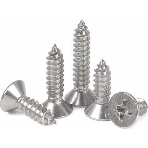 100pcs Stainless Steel M2.9 Cross Recessed Flat Head Phillips Self Tapping Screw M2.9*6.5/8/9.5/13/16/19/22/25/30/32/35mm