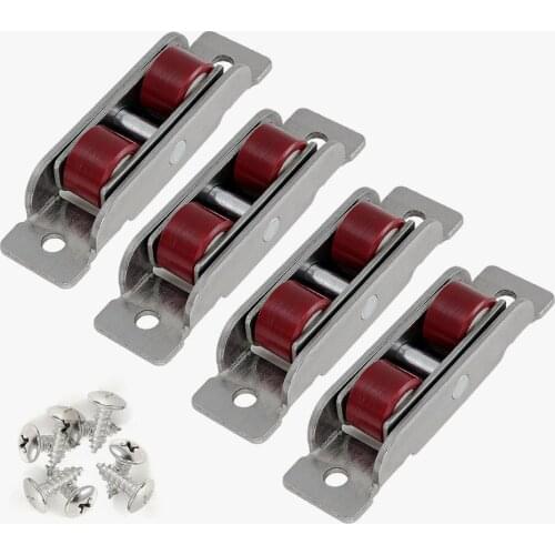 4 Pcs/lot stainless steel door window silent nylon pulley wheel sliding door fittings glass door sliding rollers