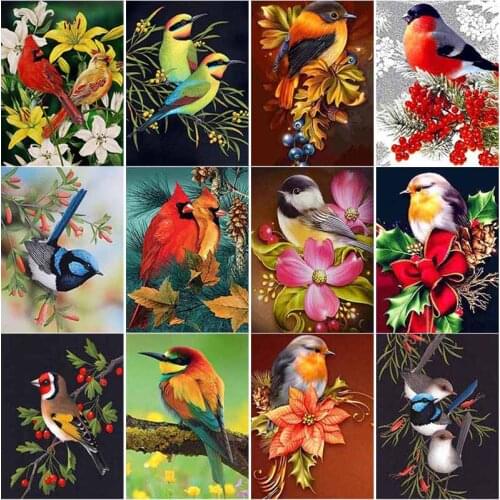 New 5D DIY Diamond Painting Animal Cross Stitch Flowers Birds Diamond Embroidery Full Square Round Drill Home Decor Manual Gift