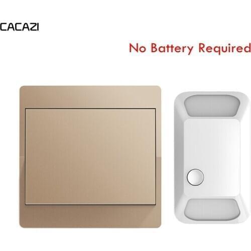 CACAZI Self powered Wireless Switch 433Mhz No battery Push Remote Control 110-220V Home Smart Wall Panel 1 2 gang 1 2 Controller