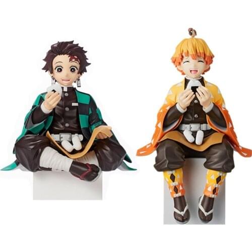 Demon Slayer Kimetsu No Yaiba Cup Noodle Rice Ball Sitting Posture Kamado Tanjirou And Agatsuma Zenitsu PVC Action Figure Toys