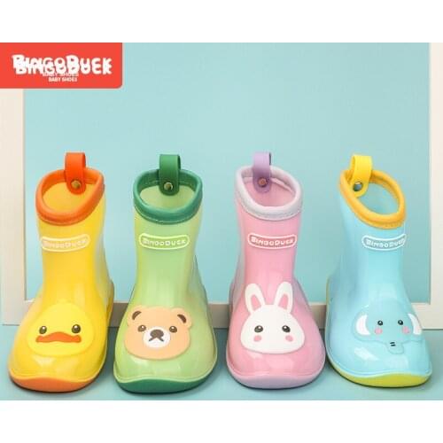 Childrens rain boots boys and girls baby cute sliding rain boots kids infants kindergarten princess pupils rain boots