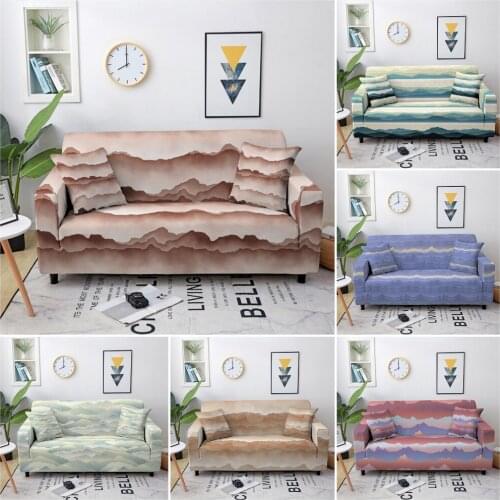 Abstract Landscape Mountain Elastic Sofa Cover For Living Room 3D Nature Scene Textured Sofa Slipcover Home Decor 1-4 Seater