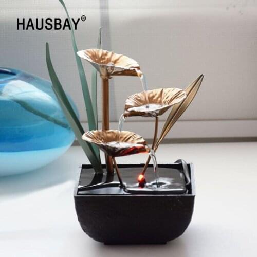 Feng Shui Wheel Indoor Water Fountains Resin Crafts Gifts Desktop Decor Water Fountain for Home Office Teahouse Decoration 05363