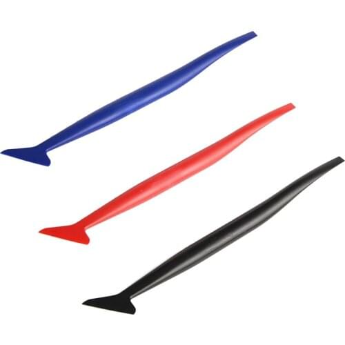 Car Wrapping Flexible Micro- Squeegee Curved Slot Tint Tool Set 3 In 1 With Different Hardness For Installing Vehicle Wraps An