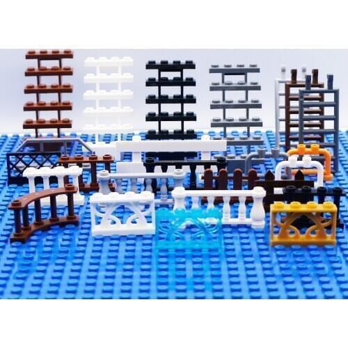 City Friends House Fence Accessories Building Blocks Stairs Ladder Farm Garden Figures Parts Street Road Base Plate Bricks Toys