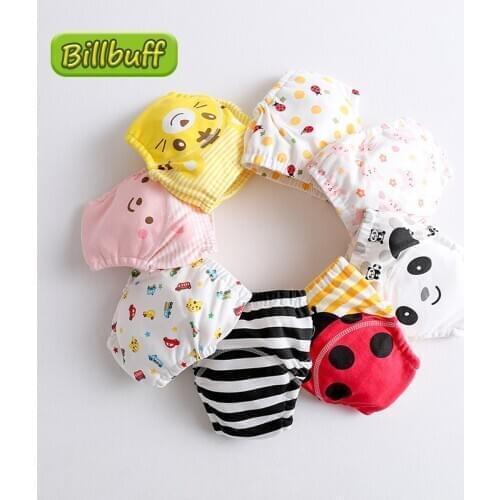 Hot Sale Cartoons Pattern Cotton Baby Reusable Diaper Washable Cloth Diaper Baby Child Baby Cotton Training Pants Underwear Gift