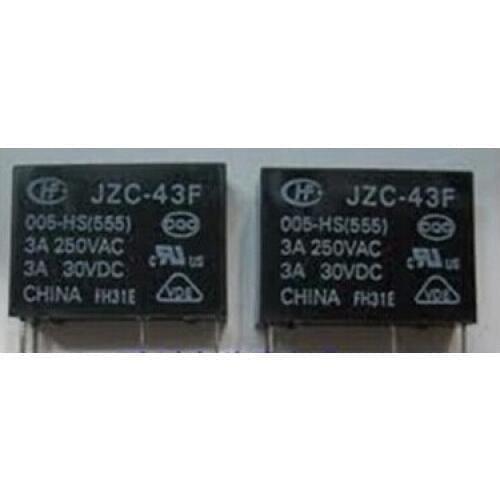 HOT NEW IC JZC-43F JZC-43F 005-HS(555) 5VDC 3A 250VAC 43FD IP4