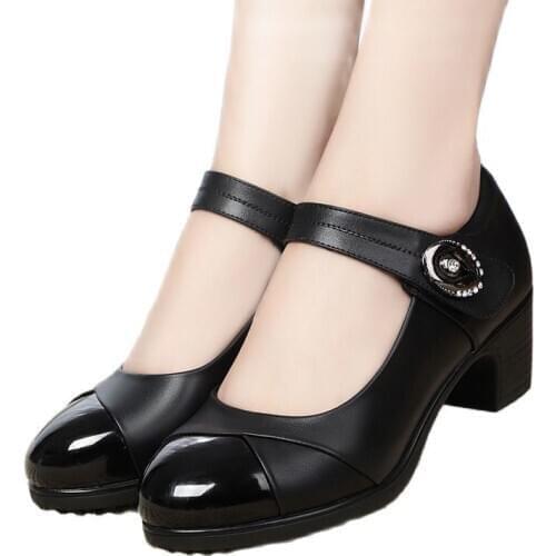 LIHUAMAO square heel Mary Jane shoes slip on mule shoes slingback party ffice lady high heel platform wedges wedding dancing