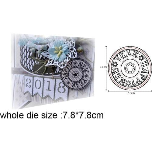 Metal dies Happy New Year Cutting Dies Stencil dies for DIY Scrapbooking Photo Album Paper Card Making Decoration Embossing dies
