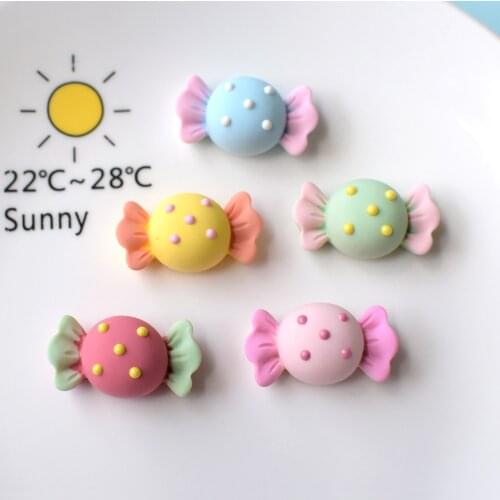 15pcs New Cute Resin Mini Mixed Candy Flat Back Cabochon Scrapbook Kawaii DIY Hair bows Center PhoneEmbellishments Accessories