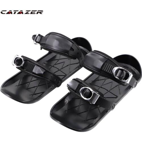 Catazer Mini Ski Skates for Snow The Short Skiboard Snowblades High Quality Adjustable Bindings Portable Skiing Shoes Snow Board