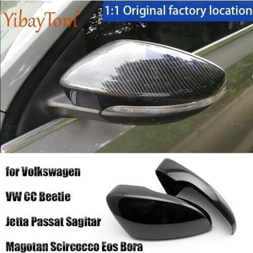 Modified Car Styling Black Rearview for Volkswagen VW CC Beetle Jetta Passat Sagitar Magotan Scirocco EOS Bora Mirror Cover Caps