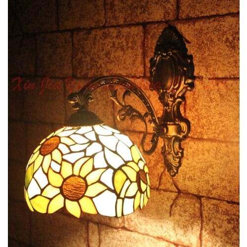 Fashion tiffany Mediterranean Mermaid mirror light fashion rustic wall lamp bed lamps