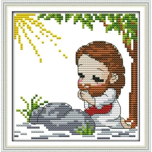 Joy Sunday Jesus Christian cross stitch kits counted pattern DMC Printed Chinese embroidery needlework set Decorations for home