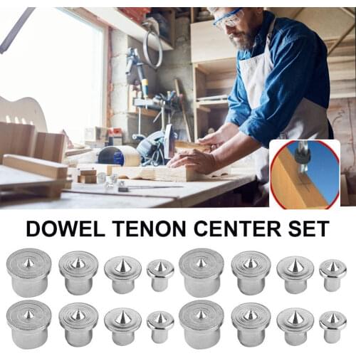 16Pcs 6/8/10/12mm Woodworking Dowel Centers Tenon Alignment Tools Points Marker Solid Dowel Pins Center Point Set Wood Working