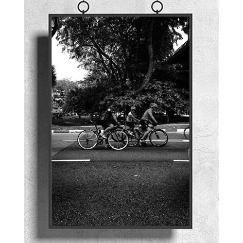 Ride A Bike Exercise Highway Wall Sticker Silk Fabric Poster Art Indoor Decor Bright