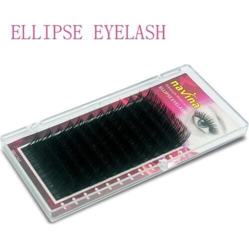 Navina Luxury 0.15C Soft MINK Ellipse Lashes Natural Extension Individual False Eyelashes Makeup Black Cilia Top Quality