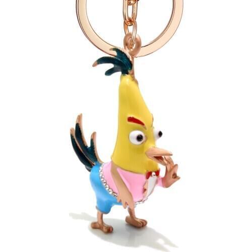 2020 New Fashion Alloy Crystal Animal Chick Keychain Fashion Jewelry Rhinestone Key Chain HandBag Pendant Car KeyRing