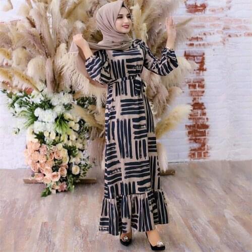 2021 Clothing New Fashion Popite WomenS Dress Printed Long Tunic Sold Quickly Elegant Plain Skirt(No Headscarf)