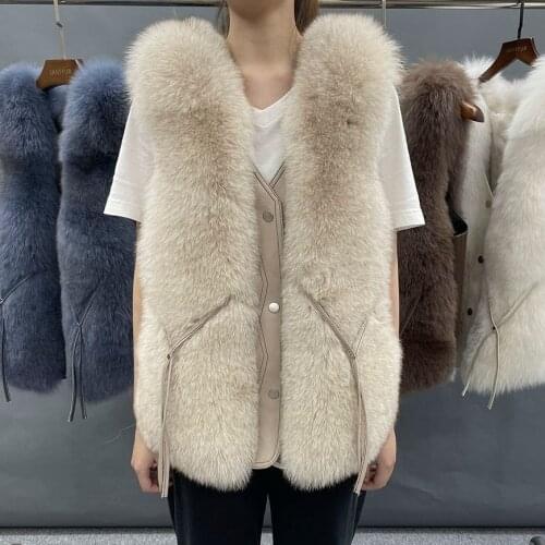 New Arrival Fox Fur Vest Women Short Fashion Luxury Real Fur Coat Sleeveless Winter Jacket Women Fur 2021