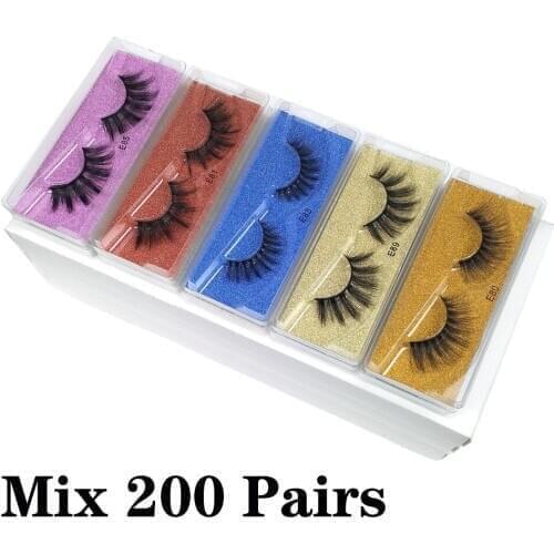 Wholesale Lashes 30/50/100/200 pcs 3d Mink Lashes Set Natural Mink Eyelashes Wholesale False Eyelashes Makeup False Lashes Bulk
